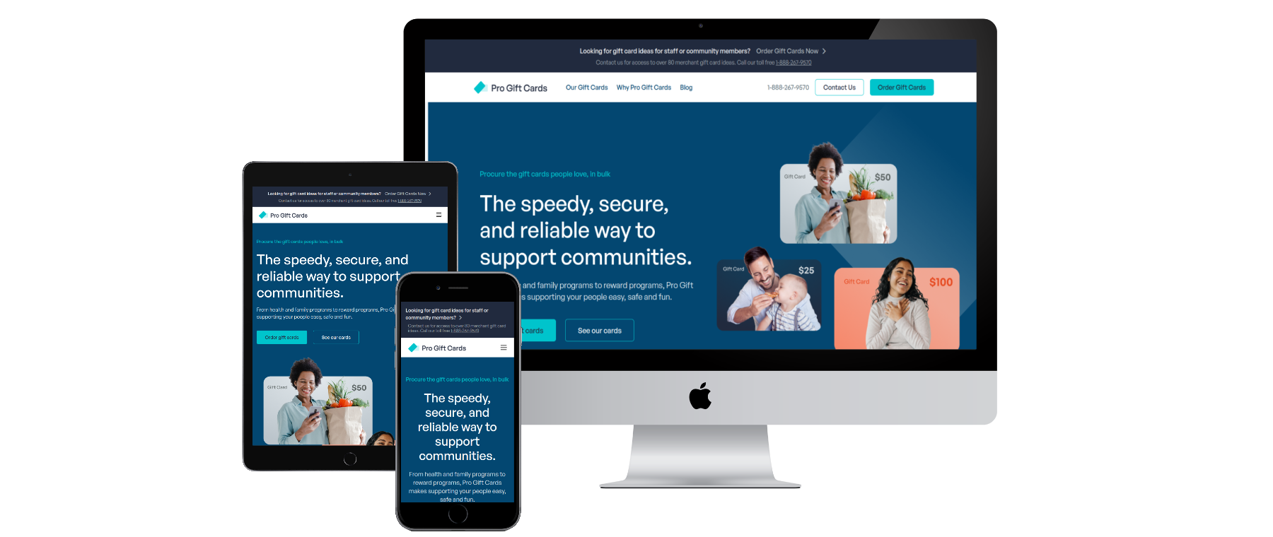 Pro Gift Cards website preview